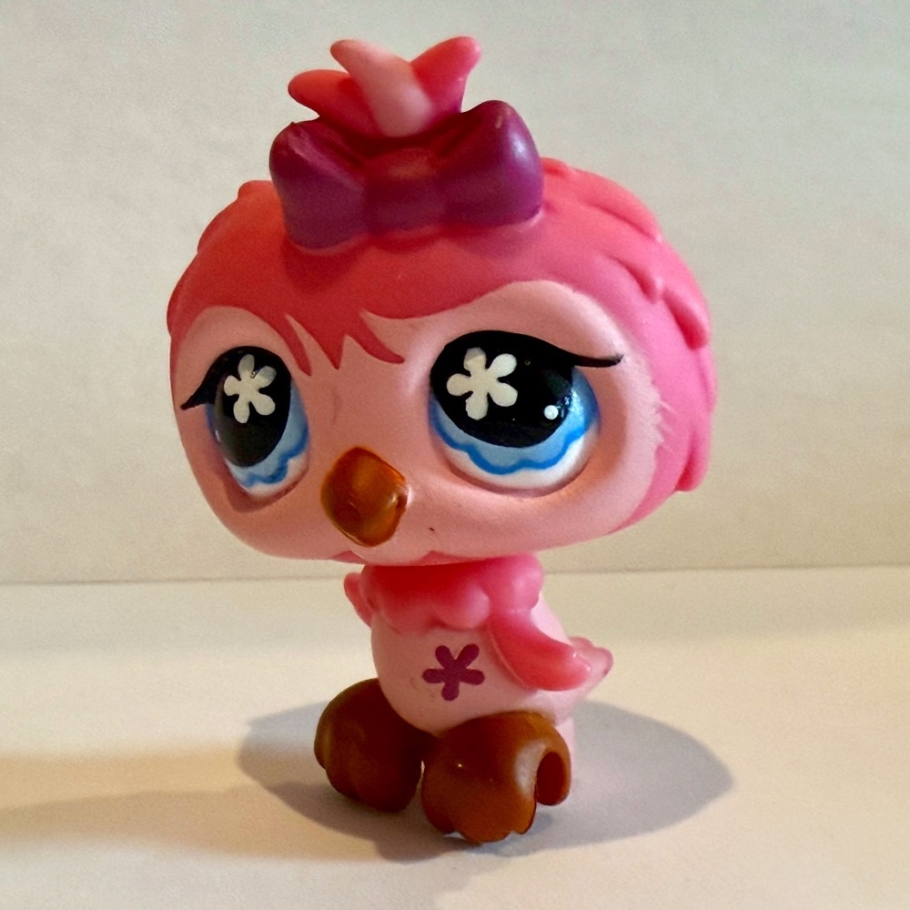 Littlest Pet Shop LPS 496 Owl Pink Spring Tube ~ AUTHENTIC